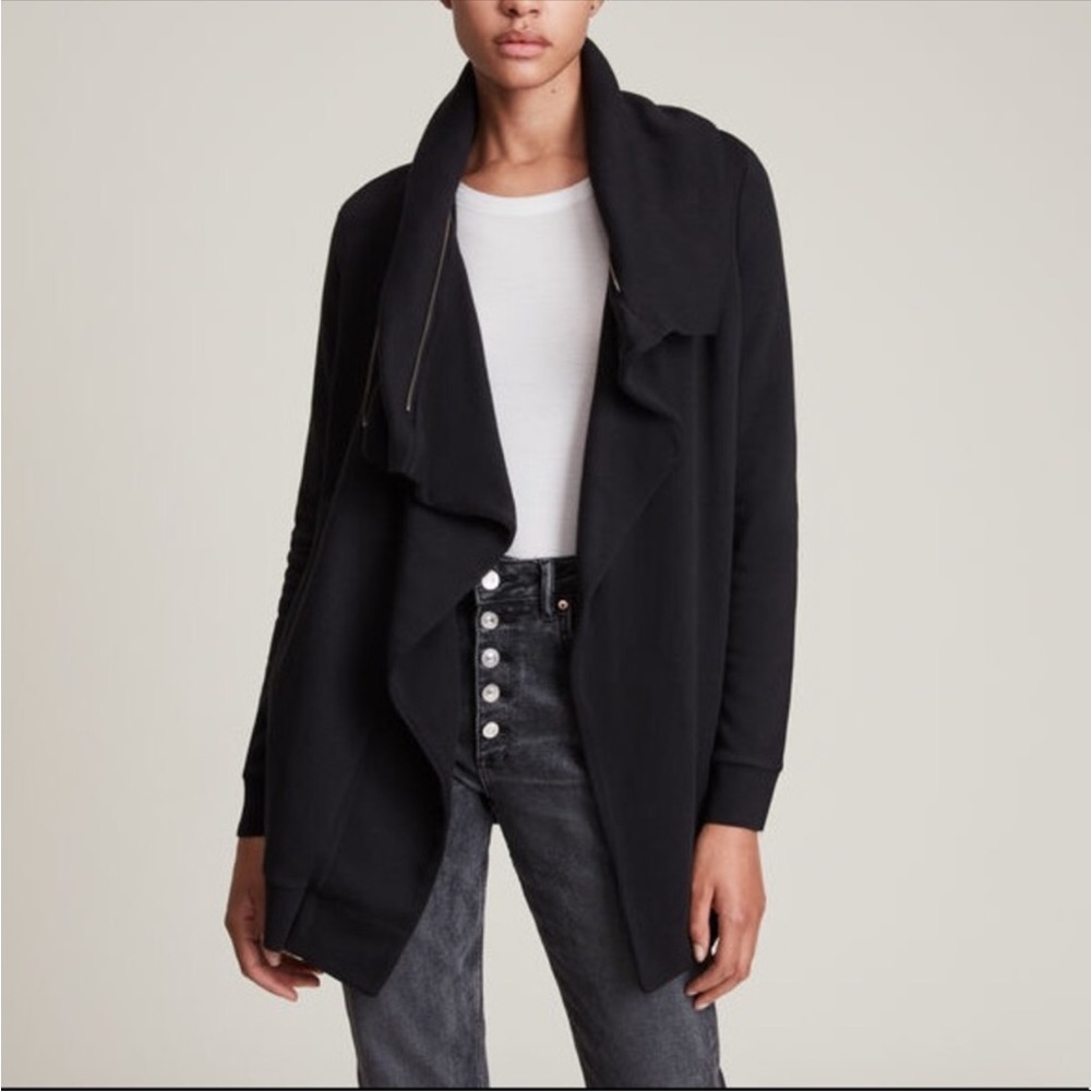 ALL SAINTS Dahlia Cardigan Dark Purple Wool